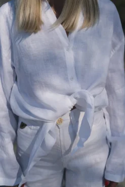 Pia Linen Shirt White
