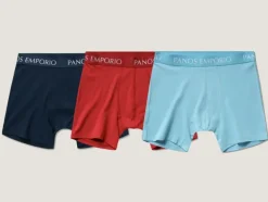 3PK Base Bamboo Boxer Navy/Lipstick Red/Water