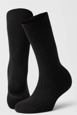 2PK Calle Premium Mercerized Wool Rib Black