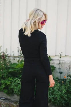 Polly Rib Scoop Neck Black