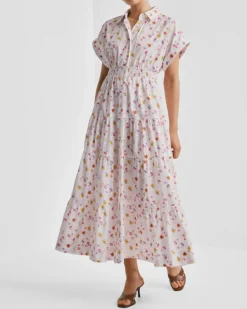 Poplin Shirt Dress Morning Bloom