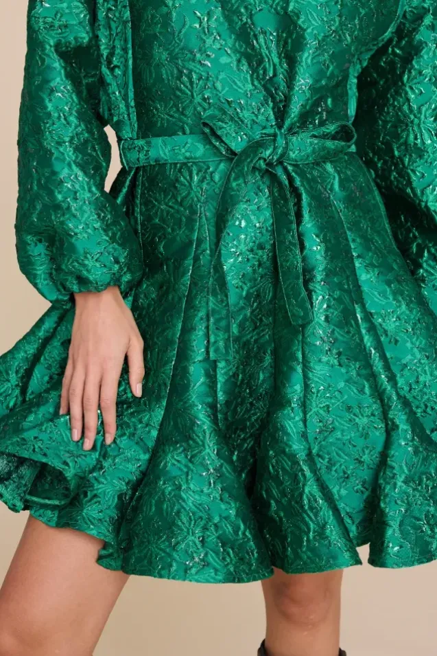 Poppi Metallic Dress Green