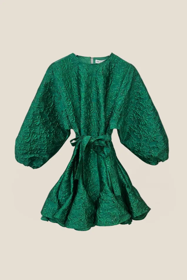 Poppi Metallic Dress Green