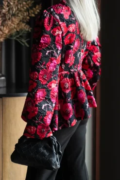 Poppina LS Top Black Poppina Aop