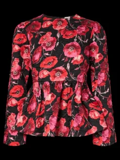 Poppina LS Top Black Poppina Aop