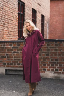 Poppy Shirt Long Dress Winered