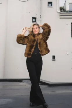 Posh Short Coat Dark Brown