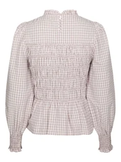 Possa Mini Check Blouse Light Pink