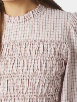Possa Mini Check Blouse Light Pink