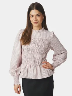 Possa Mini Check Blouse Light Pink