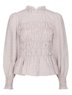 Possa Mini Check Blouse Light Pink