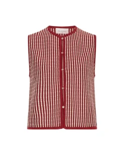 Priscilla Vest STP Rhubarb/B Sand