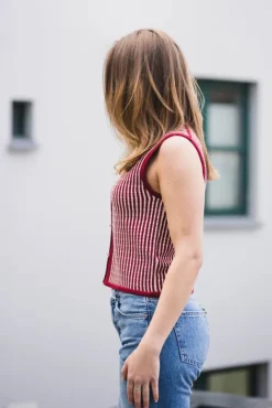 Priscilla Vest STP Rhubarb/B Sand