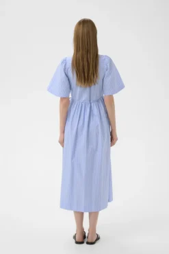 Raelynn Wrap Dress Blue And Summer Stripe