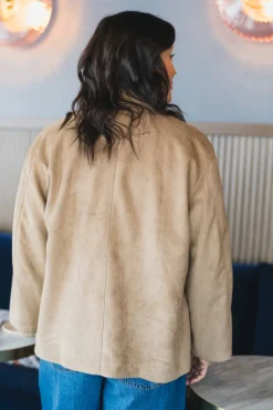 Ravina Faux Suede Jacket Sand