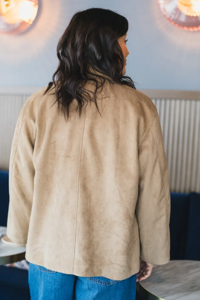 Ravina Faux Suede Jacket Sand