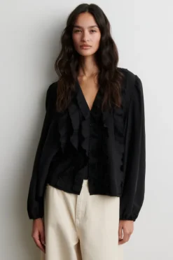 Rayna Frill Blouse Black