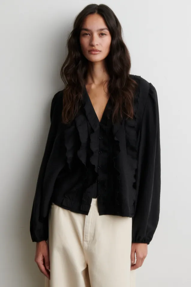 Rayna Frill Blouse Black