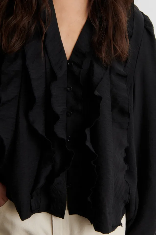 Rayna Frill Blouse Black