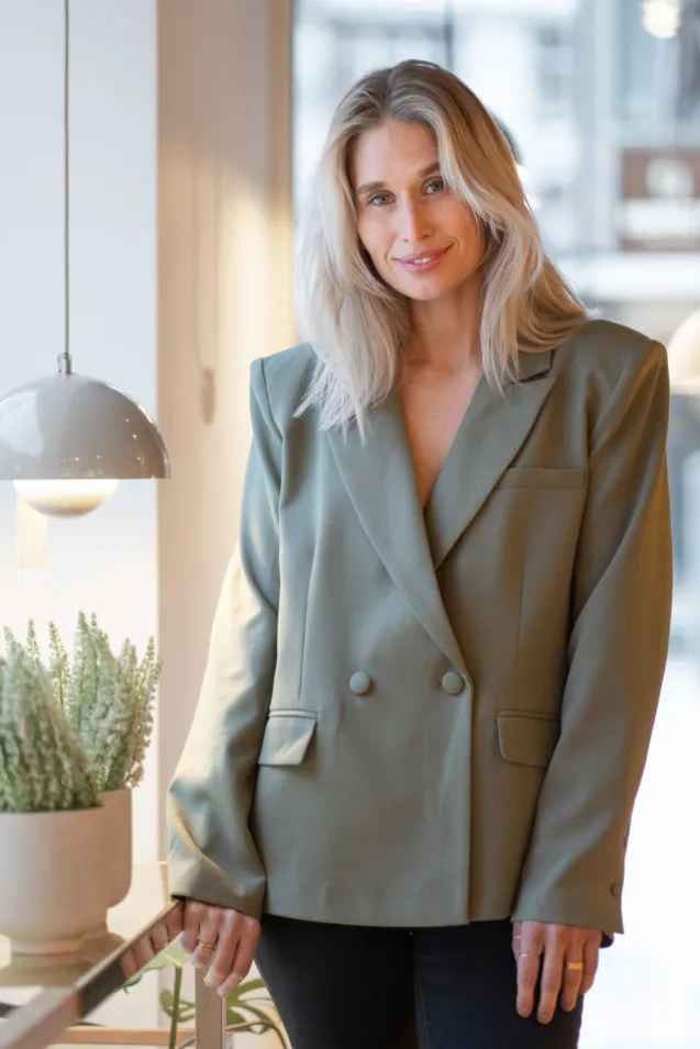 Refined Blazer Olive Green