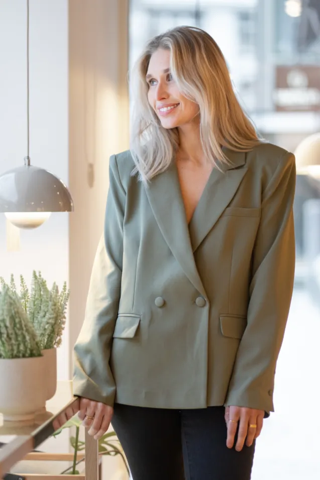 Refined Blazer Olive Green
