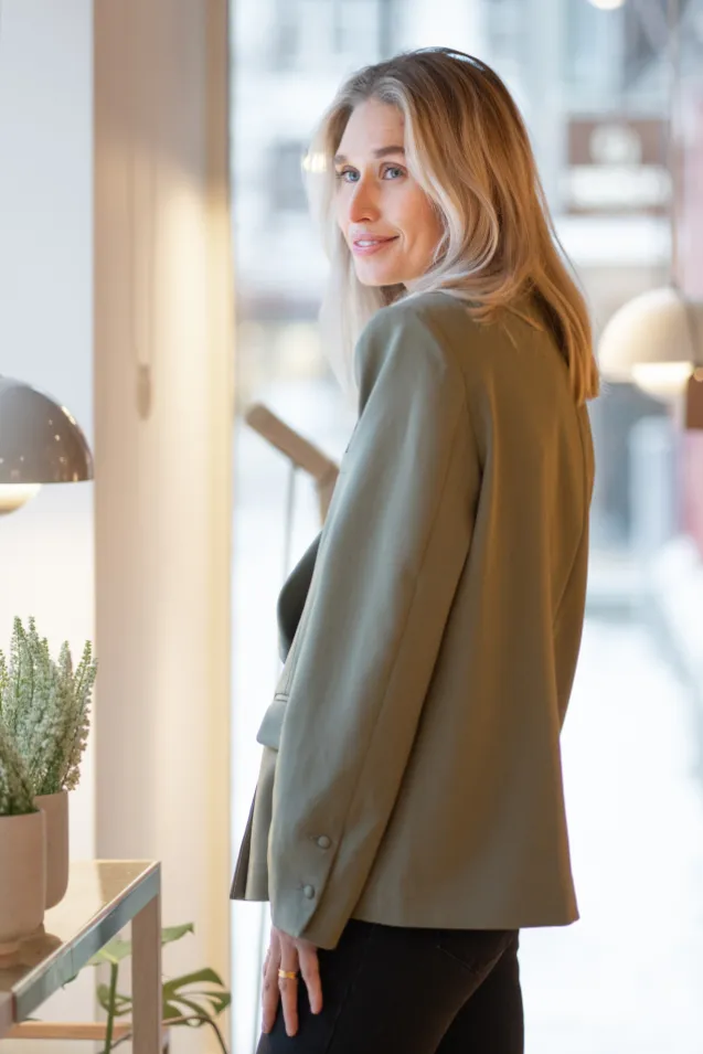 Refined Blazer Olive Green