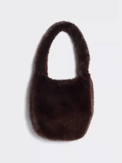 Reiko Furry Tote Dark Brown