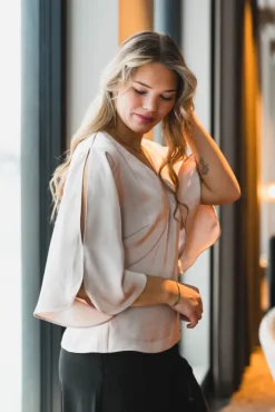Remana Heavy Sateen Blouse Champagne