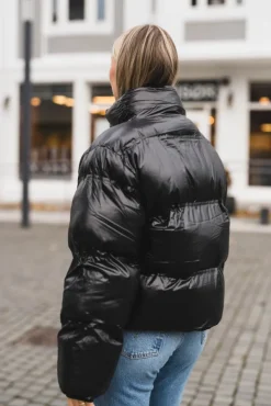 Rhea Shiny Puffer Jacket Black