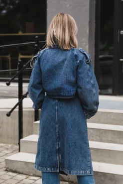 Rickie Maxi Trench Cabana Blue