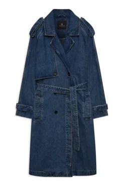 Rickie Maxi Trench Cabana Blue
