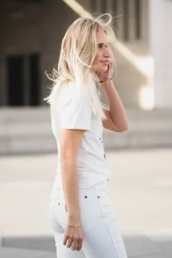 Ringer Tee Worn White
