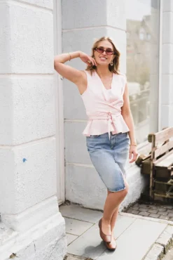 Risetta Heavy Sateen Top Light Pink