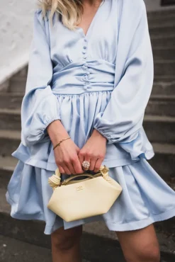 Rivana Heavy Sateen Dress Light Blue