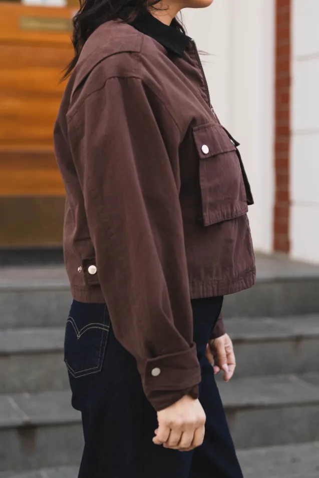 Rivera Canvas Boxy Jacket Brown
