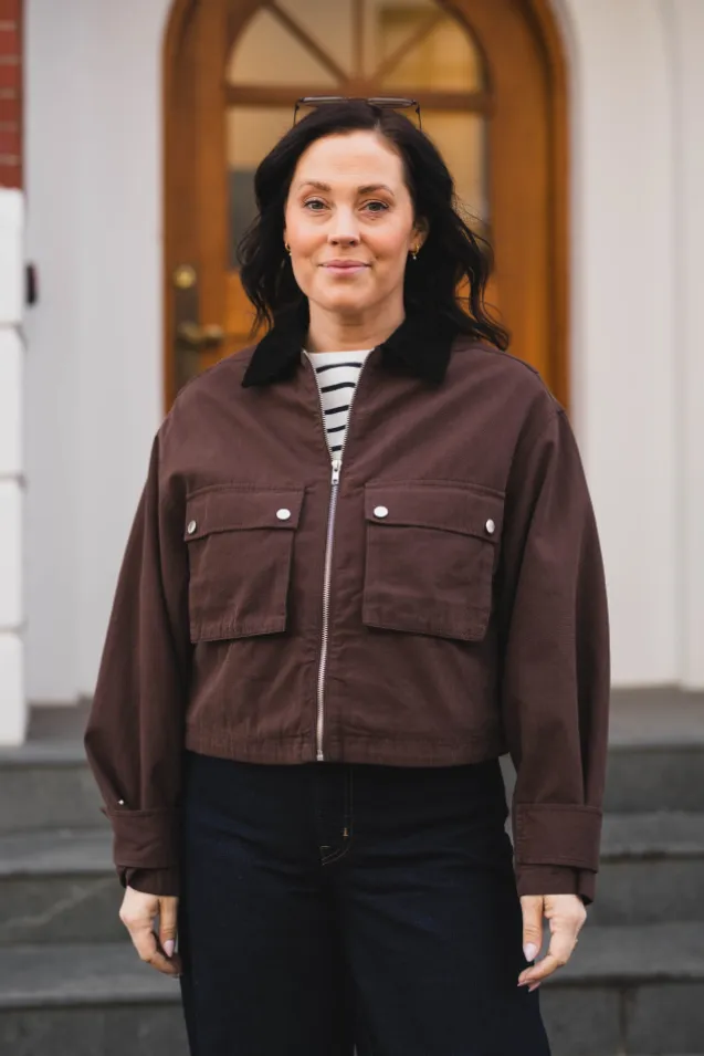 Rivera Canvas Boxy Jacket Brown