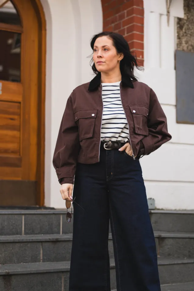 Rivera Canvas Boxy Jacket Brown