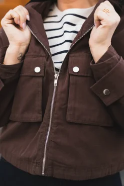 Rivera Canvas Boxy Jacket Brown