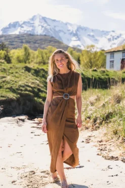 Riviera Dress Chestnut Brown