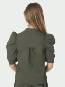 Roella Poplin Blouse Army