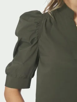 Roella Poplin Blouse Army
