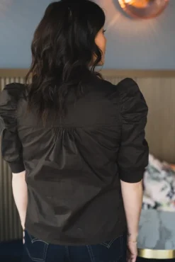 Roella Poplin Blouse Chocolate Brown