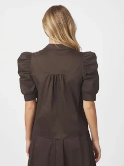 Roella Poplin Blouse Chocolate Brown