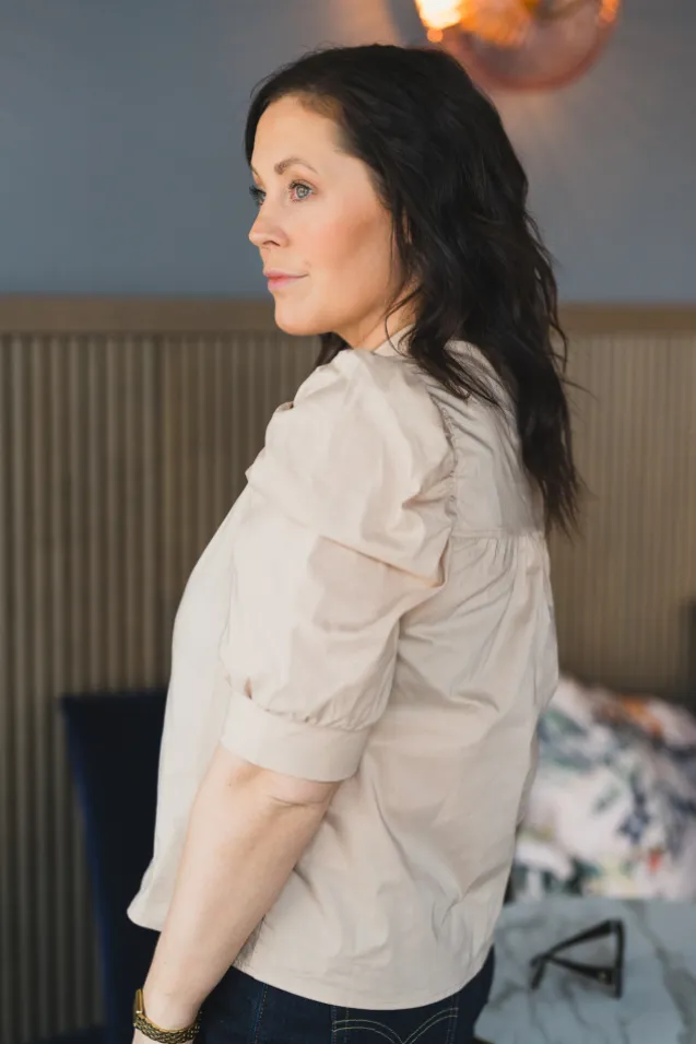 Roella Poplin Blouse Dark Sand