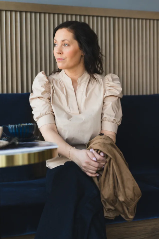 Roella Poplin Blouse Dark Sand