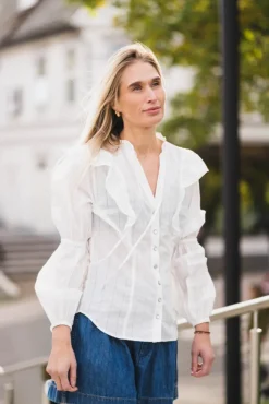 Romance Blouse Worn White
