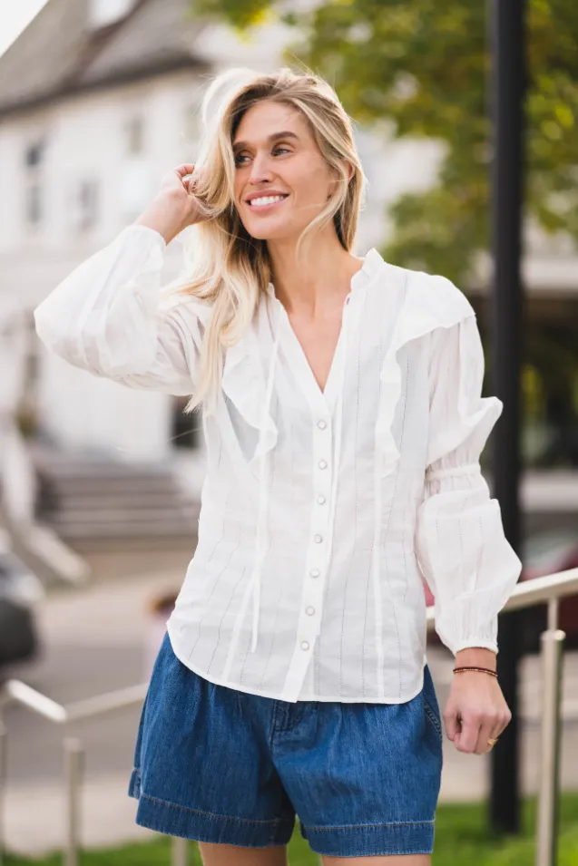 Romance Blouse Worn White