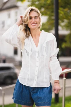 Romance Blouse Worn White