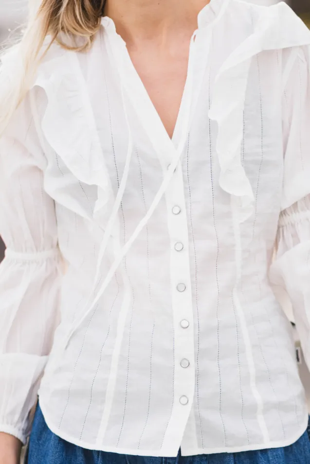 Romance Blouse Worn White