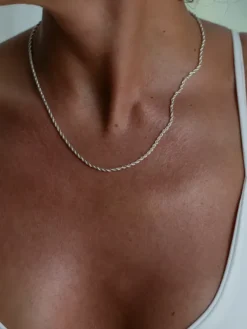 Rope Chain Necklace Silver